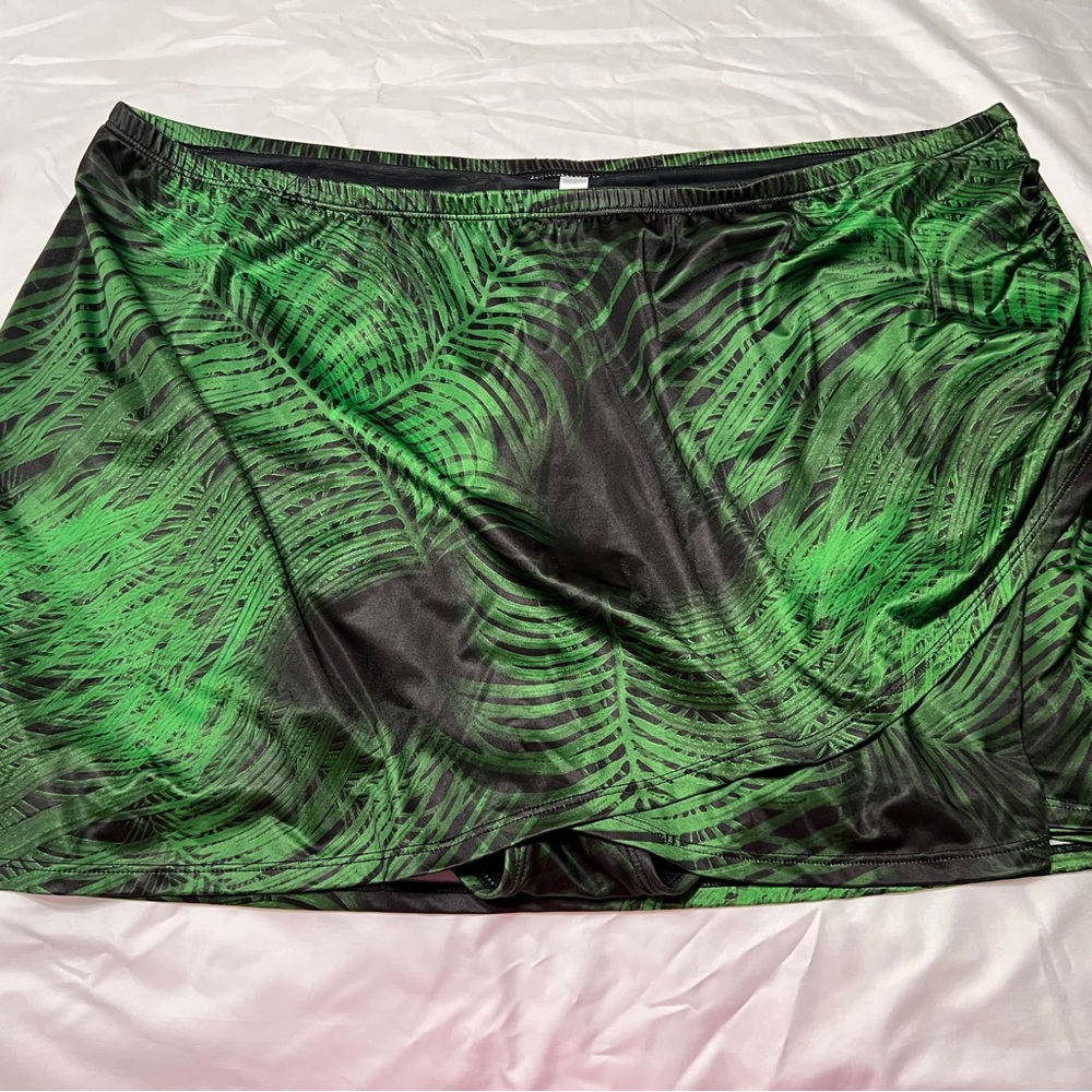Cacique Green and Black Bikini Skirt